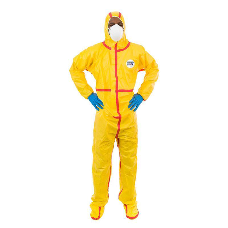ChemSplash® 1 | 6 per case 7019YT  Chemical Splash Coverall with Hood & Boot, Elastic Wrist & Ankle, Taped Seams/Quantity 6